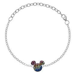 Mickey Mouse armbånd med farvet sten