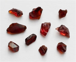 Røde granat krystaller