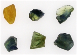 Safir krystaller blå, grøn, gul og orange billed 2