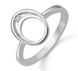 Sølv ring med hvid diamant